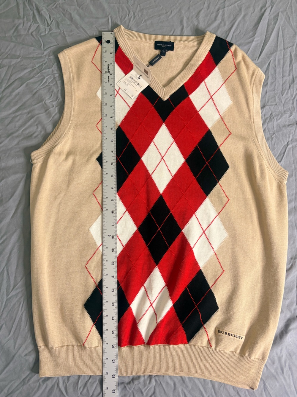 Burberry Golf V-Neck Argyle Sweater Vest - Picture 8 of 10